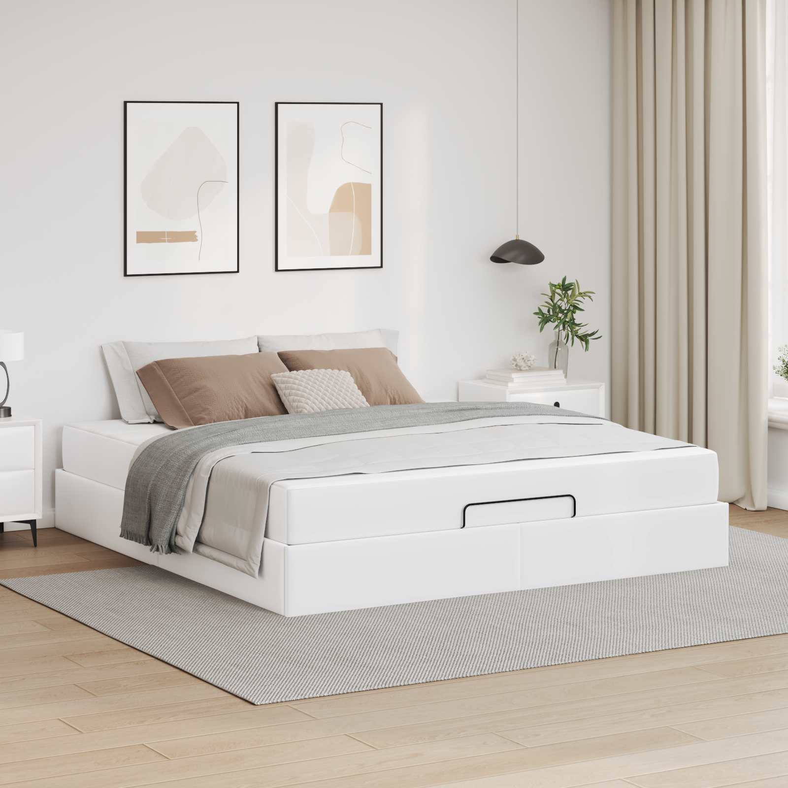 Bedframe met matras Anders 2 pcs Wit PVC – afbeelding 1