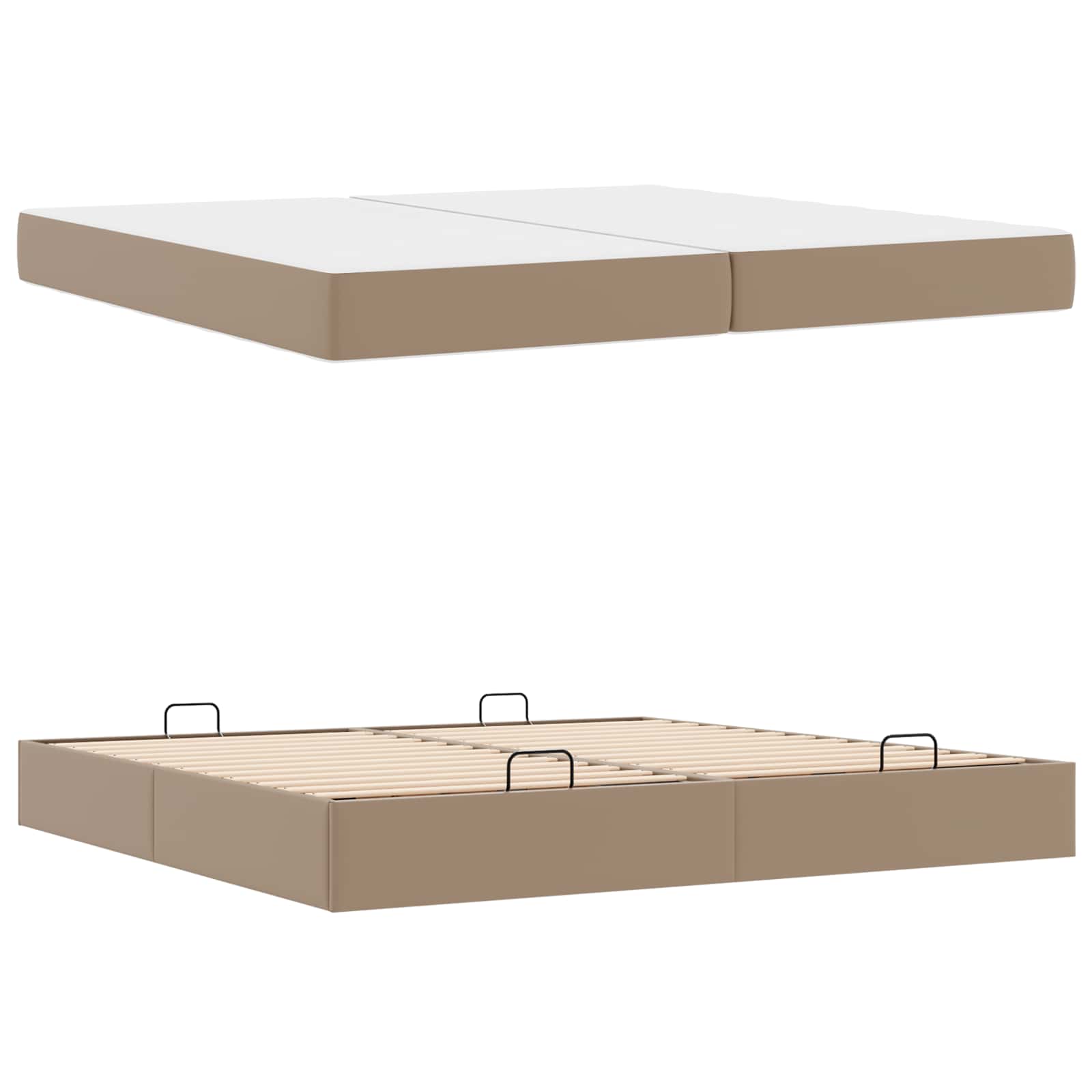 Bedframe met matras met matras 2 pcs Tan PVC – afbeelding 5