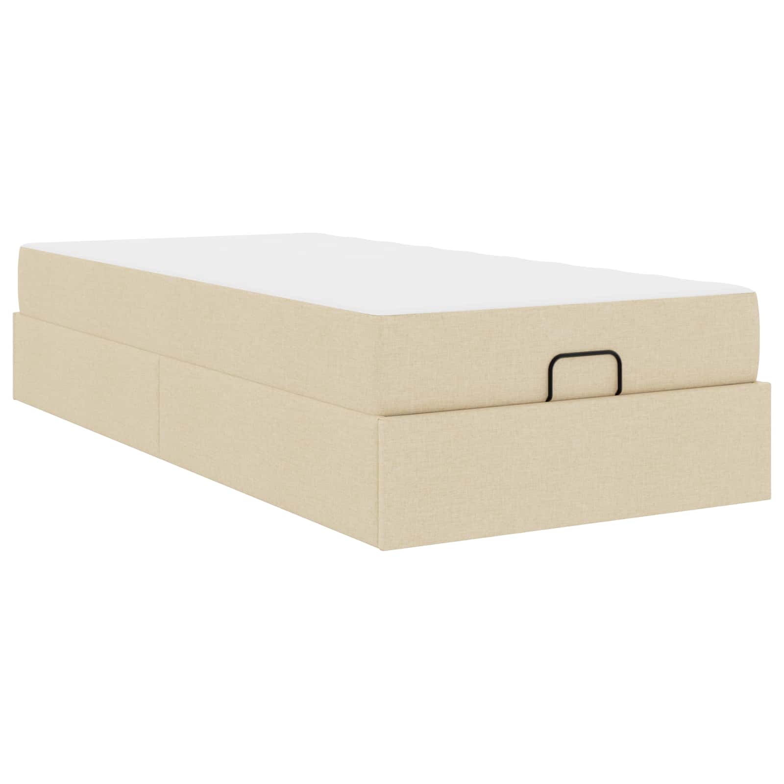 Bedframe met matras 2 st Crème Stof – afbeelding 2