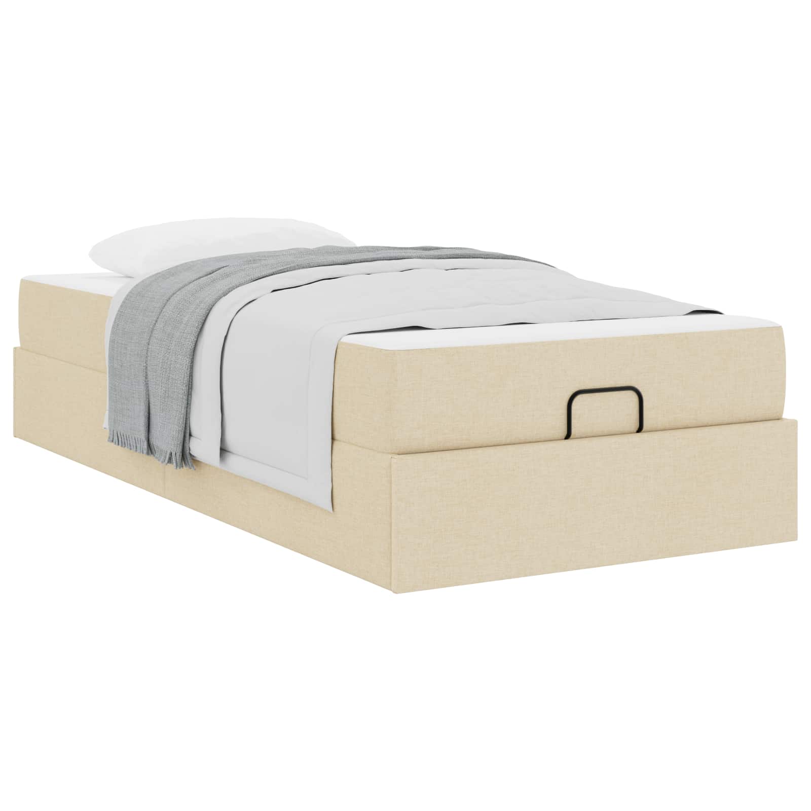 Bedframe met matras 2 st Crème Stof – afbeelding 3