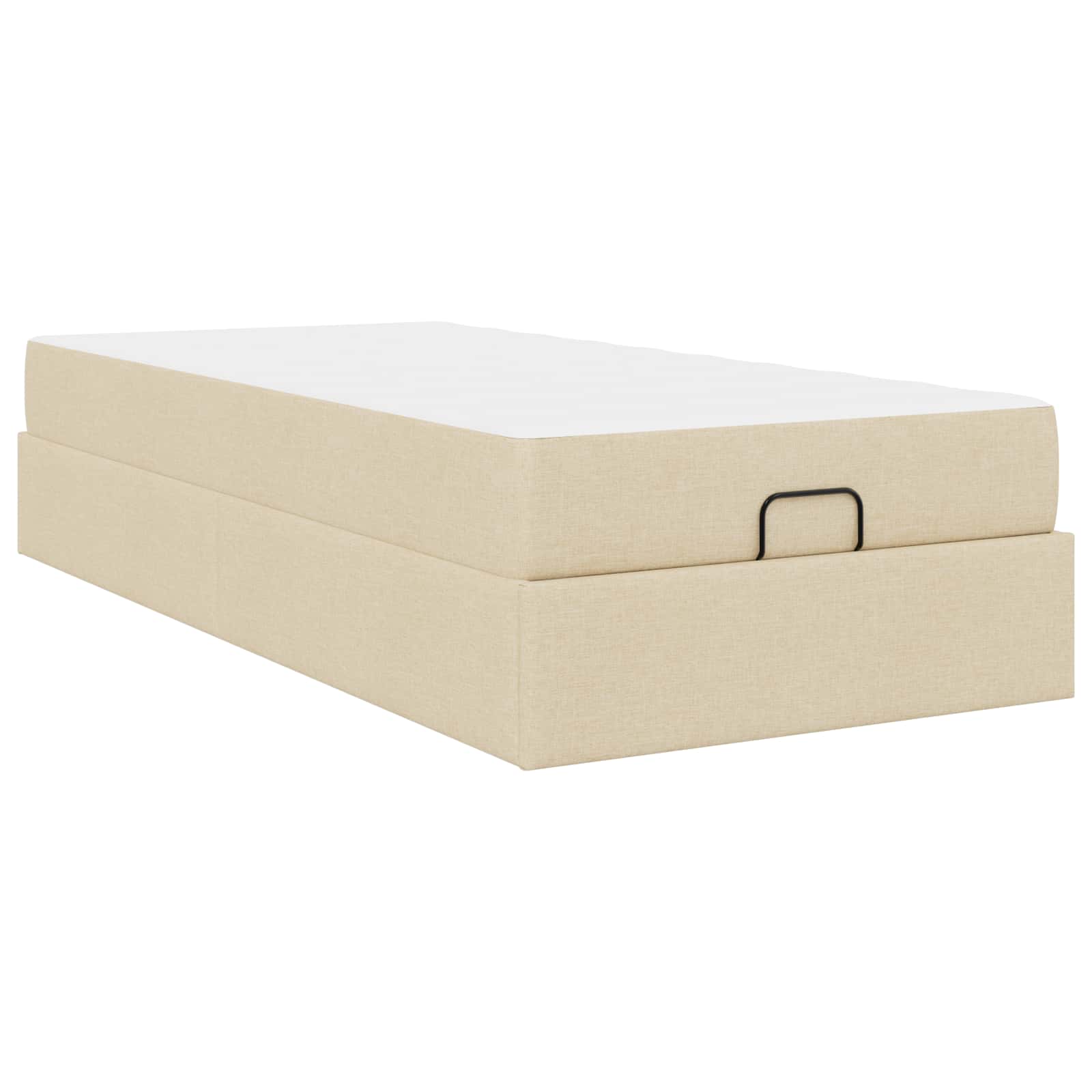 Bedframe met matras 2 st Crème Stof – afbeelding 9