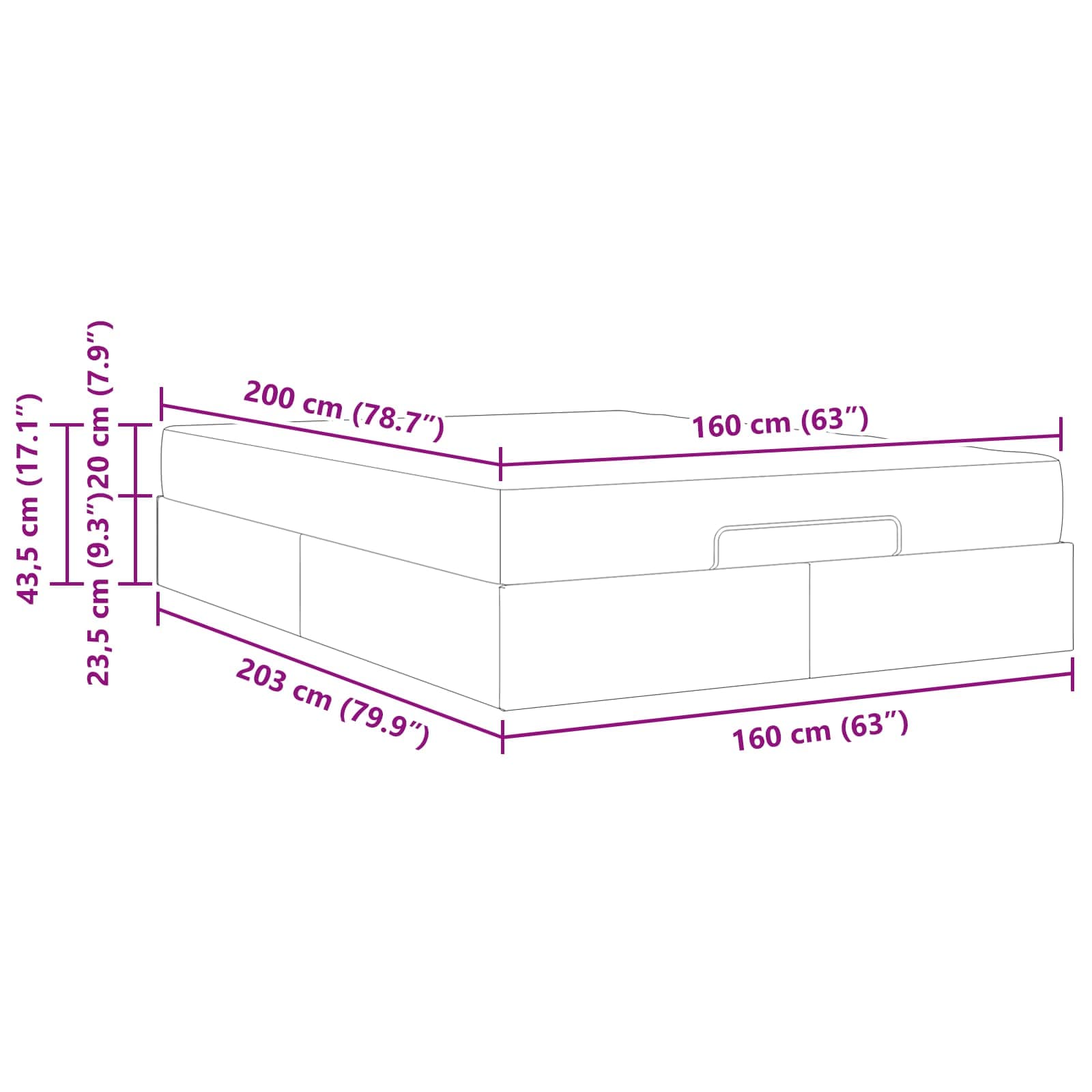 Bedframe met matras 2 st Tan Stof – afbeelding 12