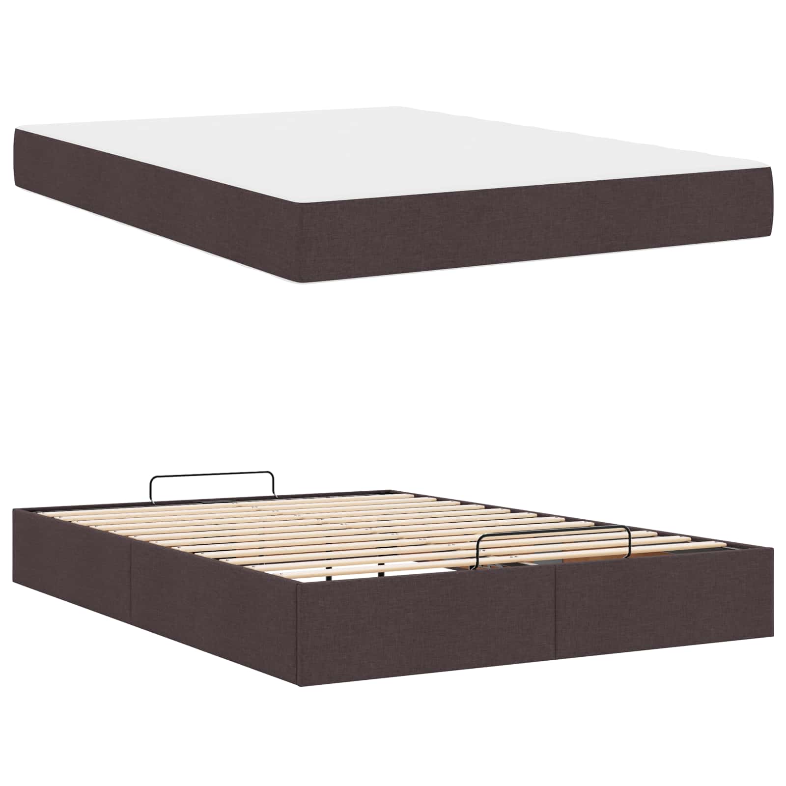 Bedframe met matras 2 st Tan Stof – afbeelding 6