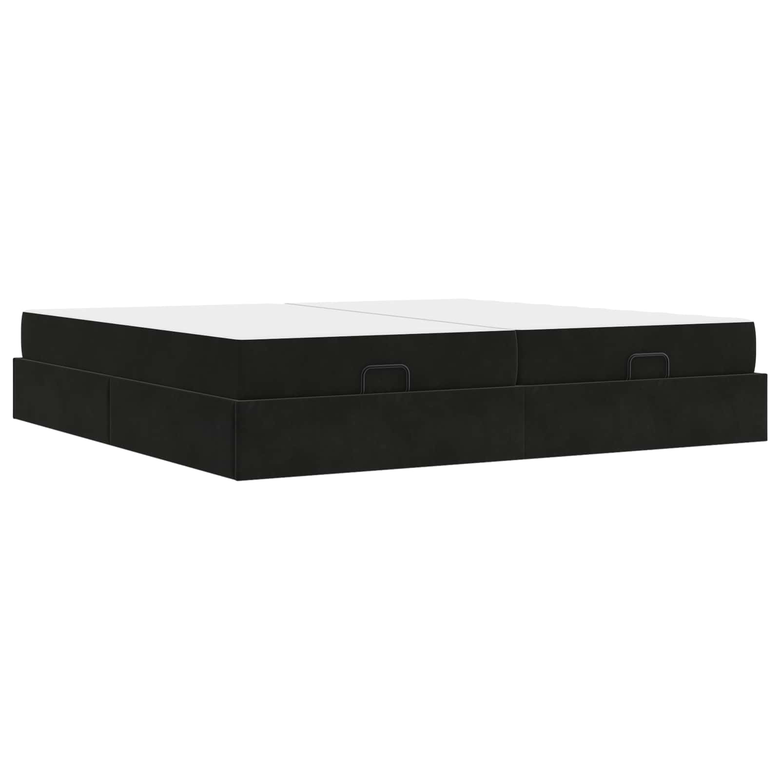 Bedframe met matras met matras 2 pcs Zwart Fluweel – afbeelding 2