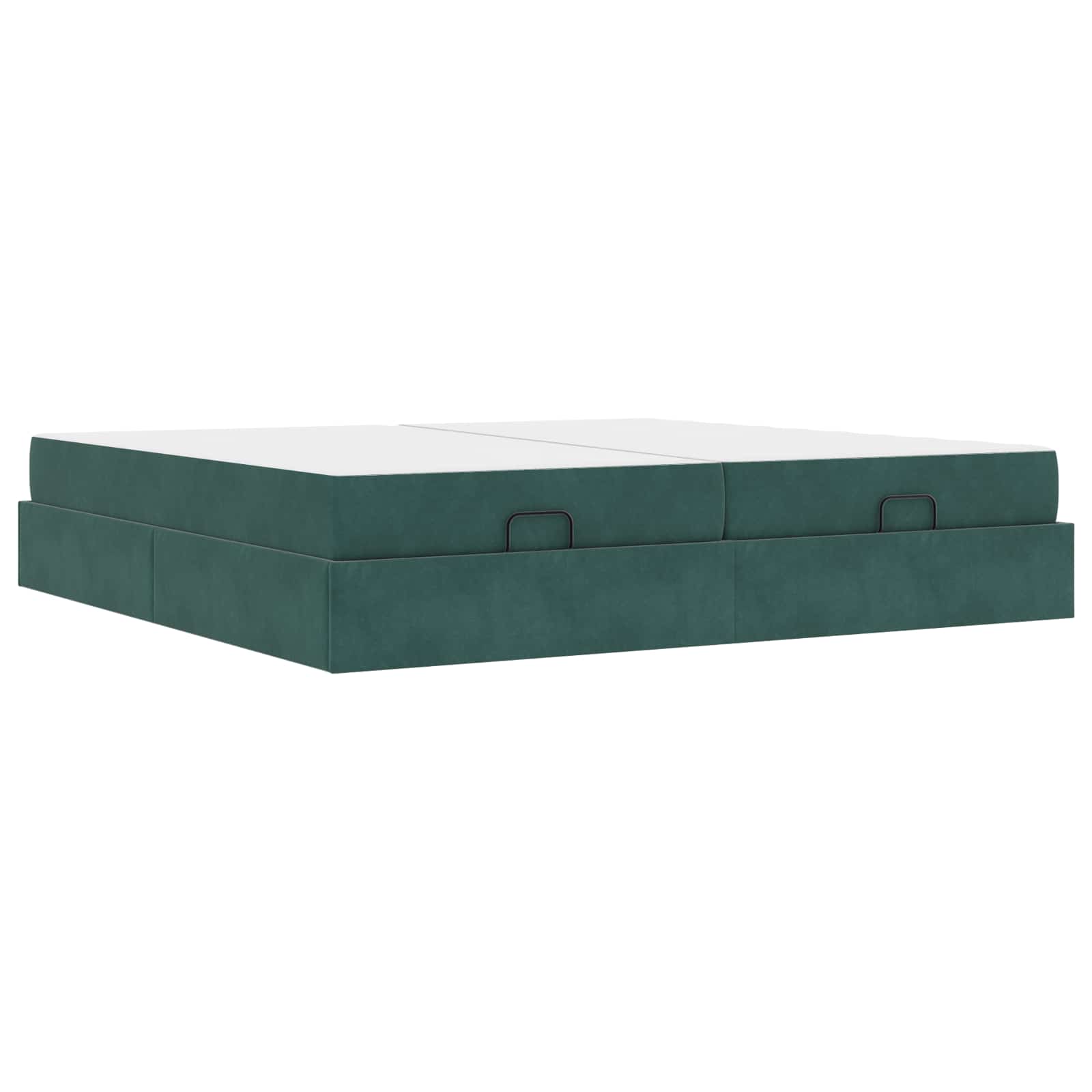 Bedframe met matras 2 st Groen Fluweel – afbeelding 2