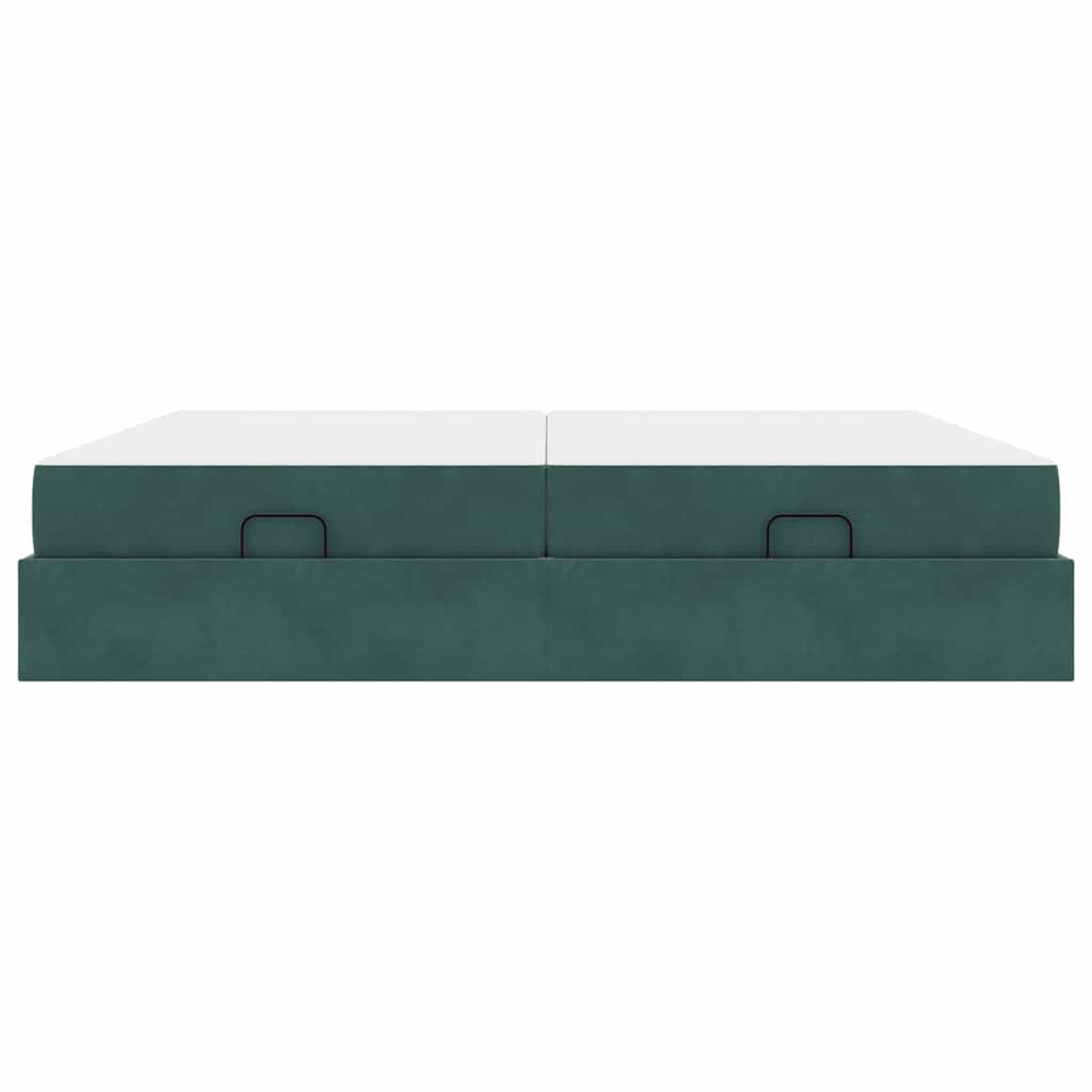 Bedframe met matras 2 st Groen Fluweel – afbeelding 5