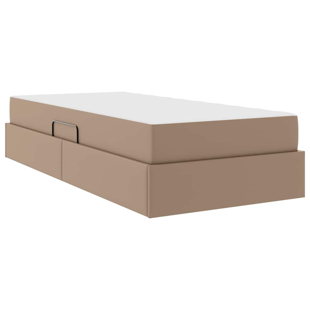 Opslag bed met matras met matras 2 pcs Cappuccino Leer – afbeelding 10