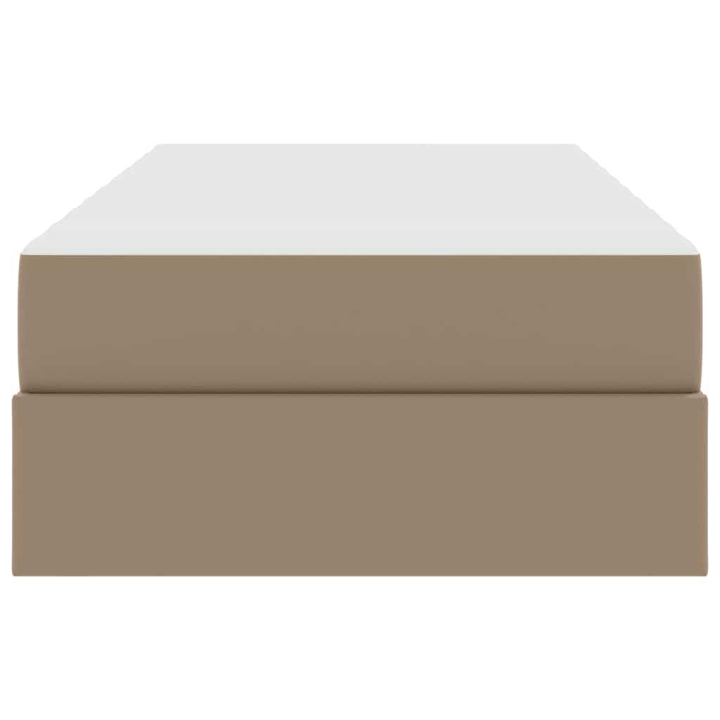 Opslag bed met matras met matras 2 pcs Cappuccino Leer – afbeelding 7