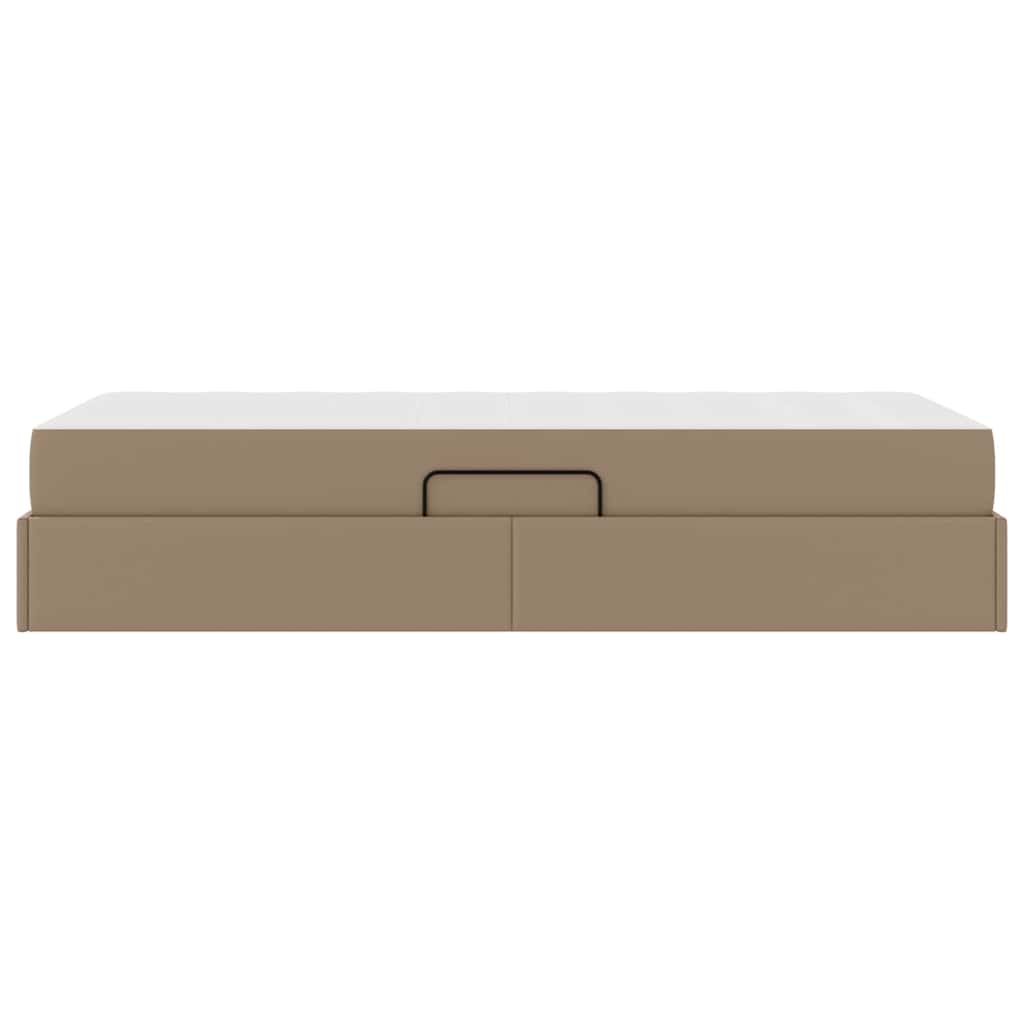 Opslag bed met matras met matras 2 pcs Cappuccino Leer – afbeelding 9