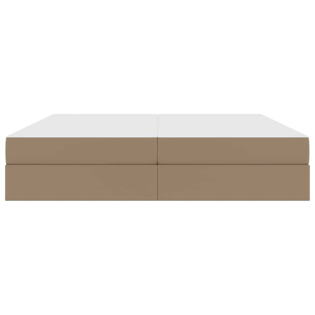 Opslag bed met matras met matras 2 pcs Cappuccino Leer – afbeelding 7