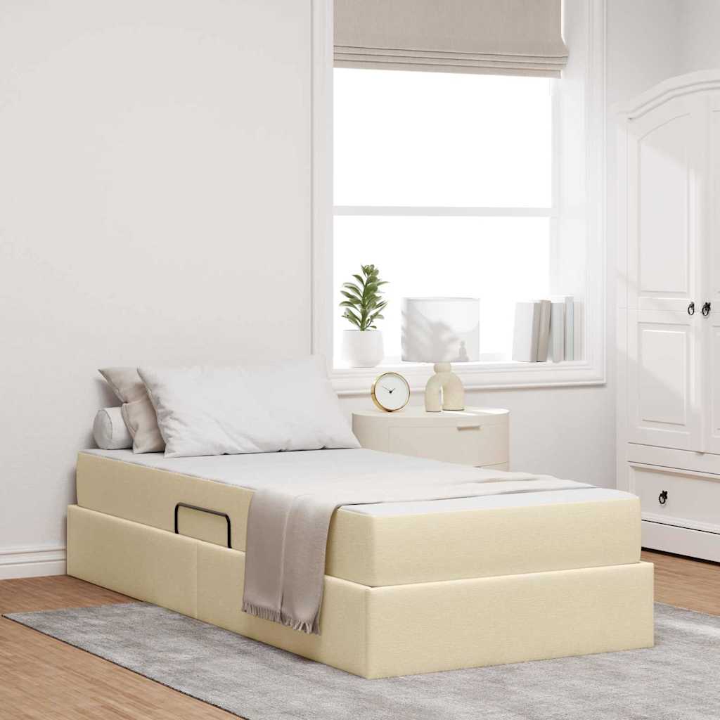 Opbergbed met matras met matras Crème 90 x 200 cm Polyester – afbeelding 1