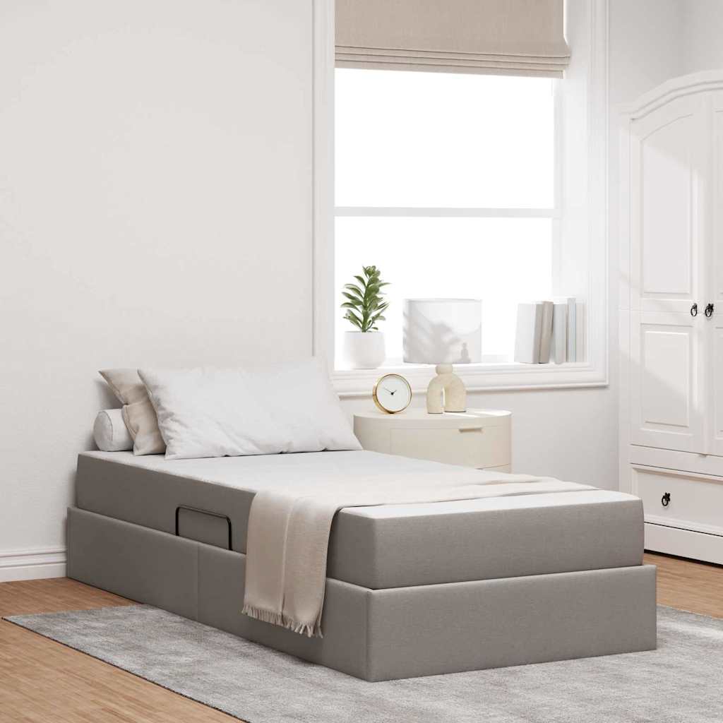 Opbergbed met matras met matras Taupe 100 x 200 cm Polyester – afbeelding 1