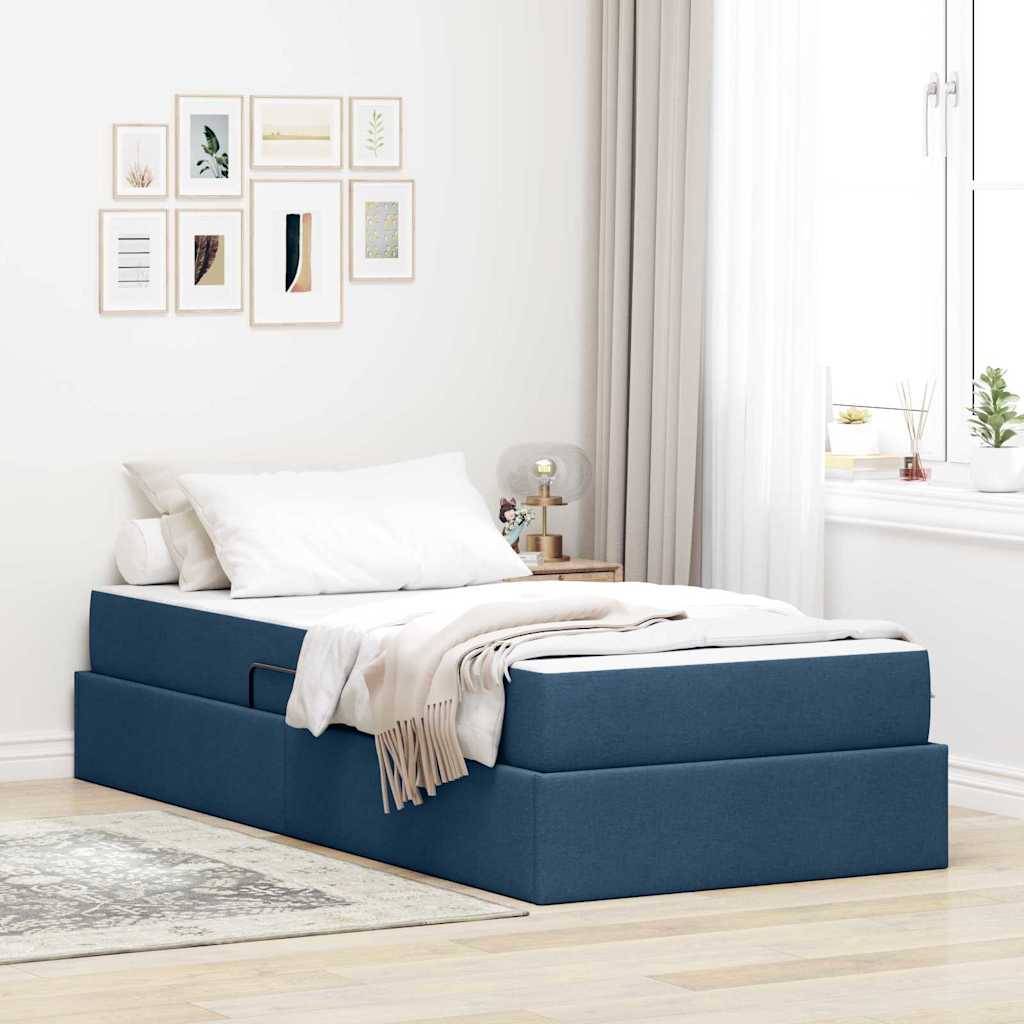 Opbergbed met matras met matras Blauw 100 x 200 cm Polyester – afbeelding 1
