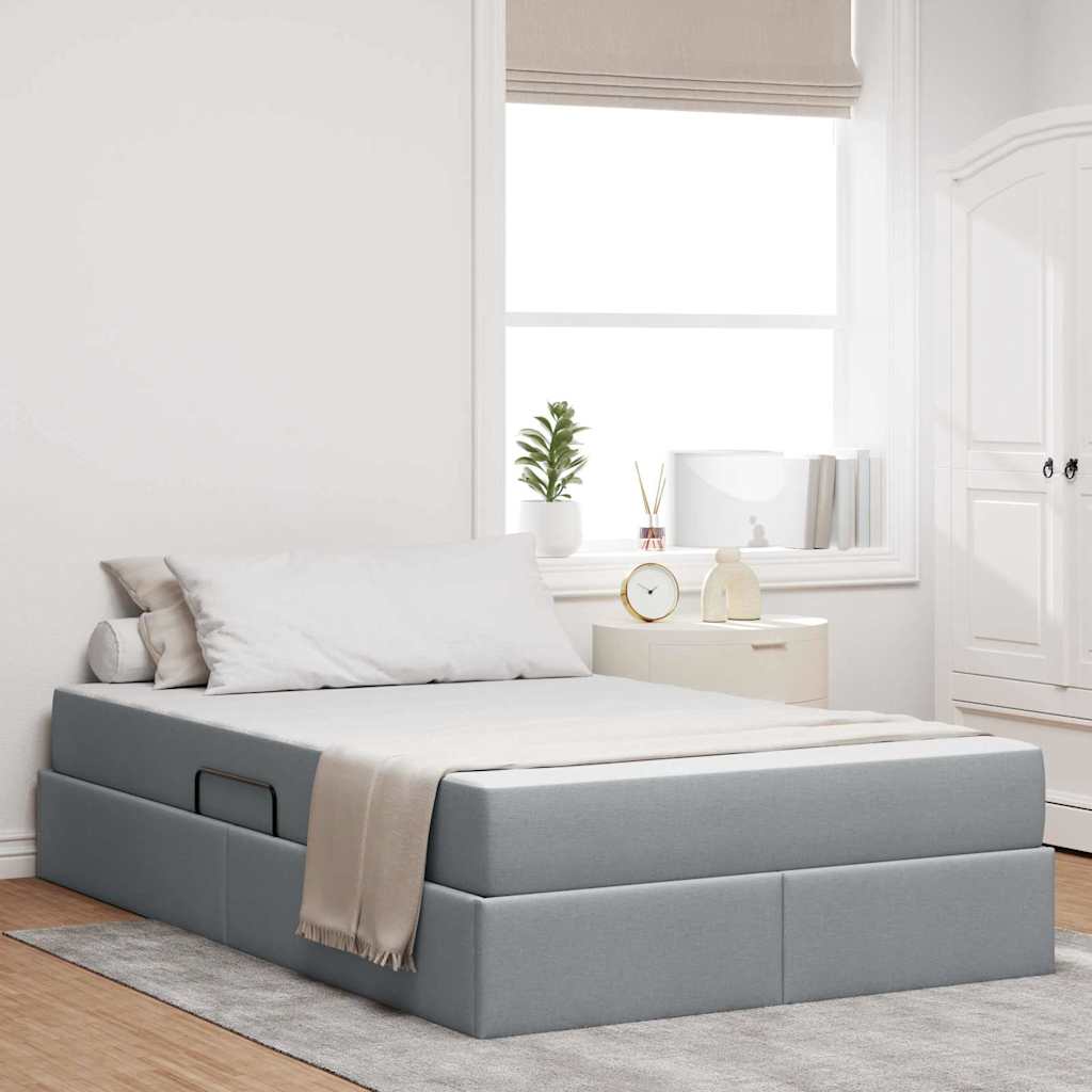 Opbergbed met matras Lichtgrijs 120 x 200 cm Polyester – afbeelding 1