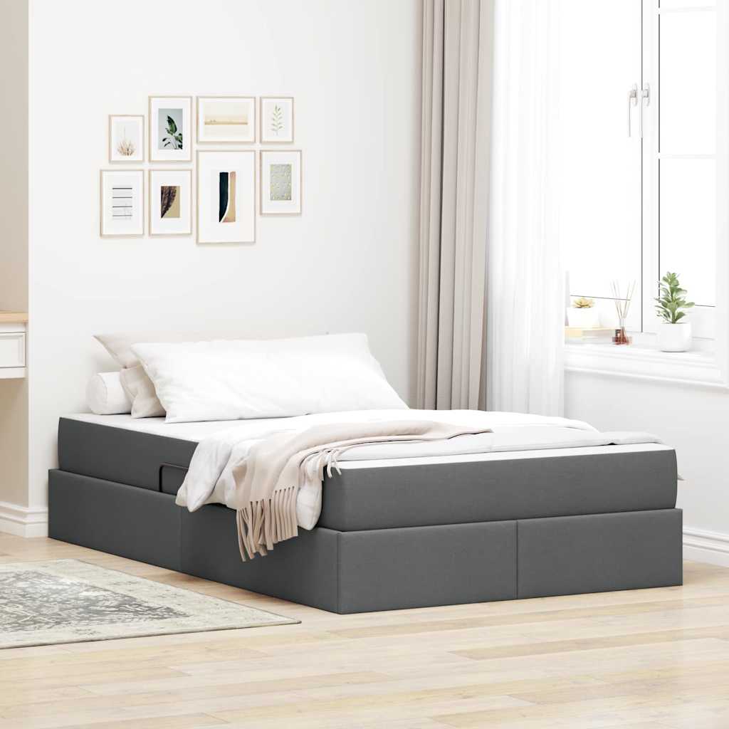 Opbergbed met matras Donkergrijs 120 x 200 cm Polyester – afbeelding 1