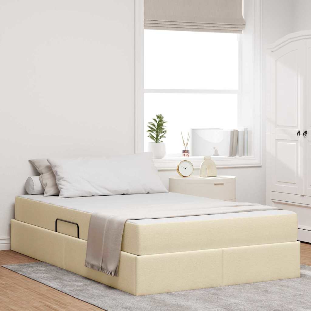 Opbergbed met matras met matras Crème 120 x 200 cm Polyester – afbeelding 1