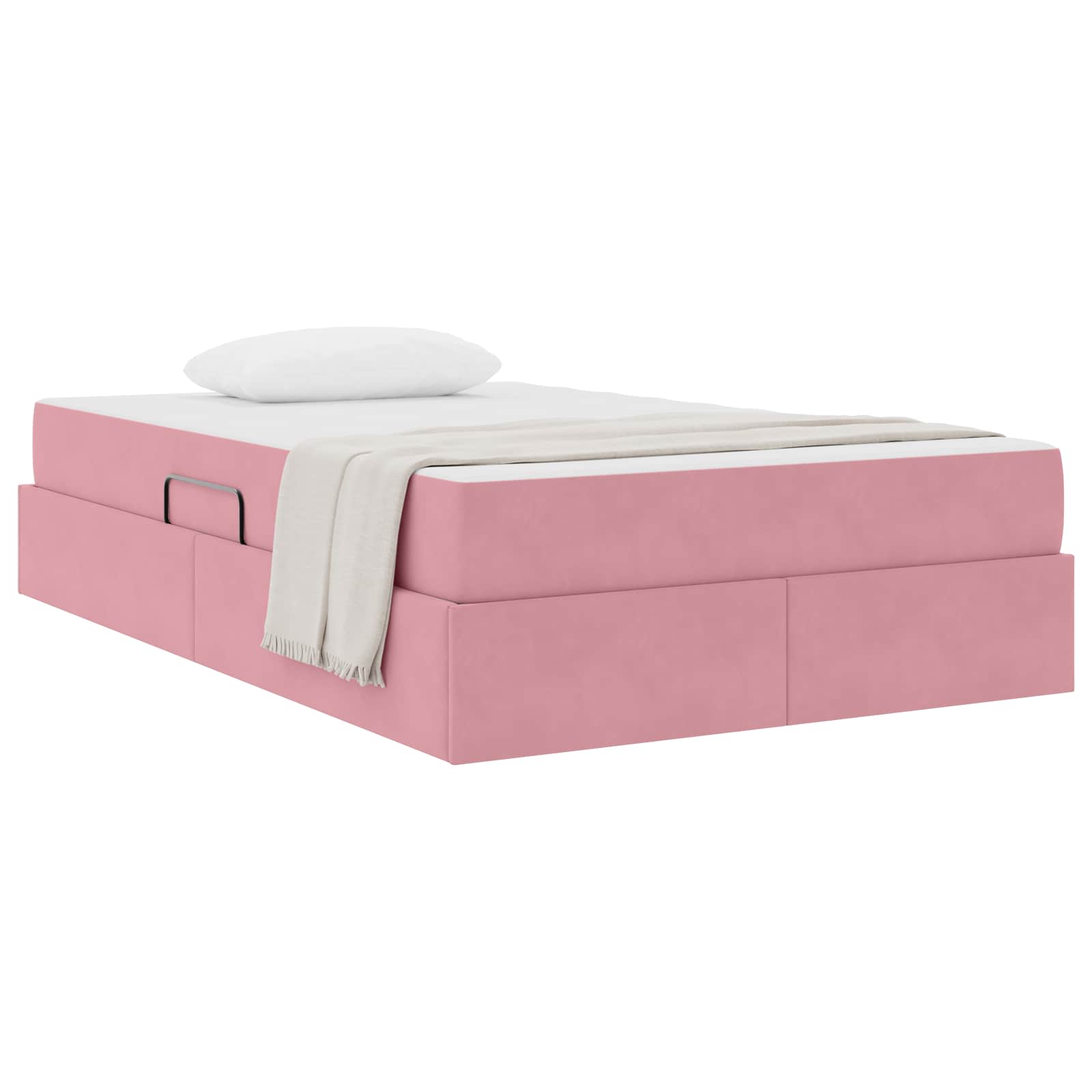 Opbergbed met matras met matras Roze 120 x 190 cm Fluweel – afbeelding 3