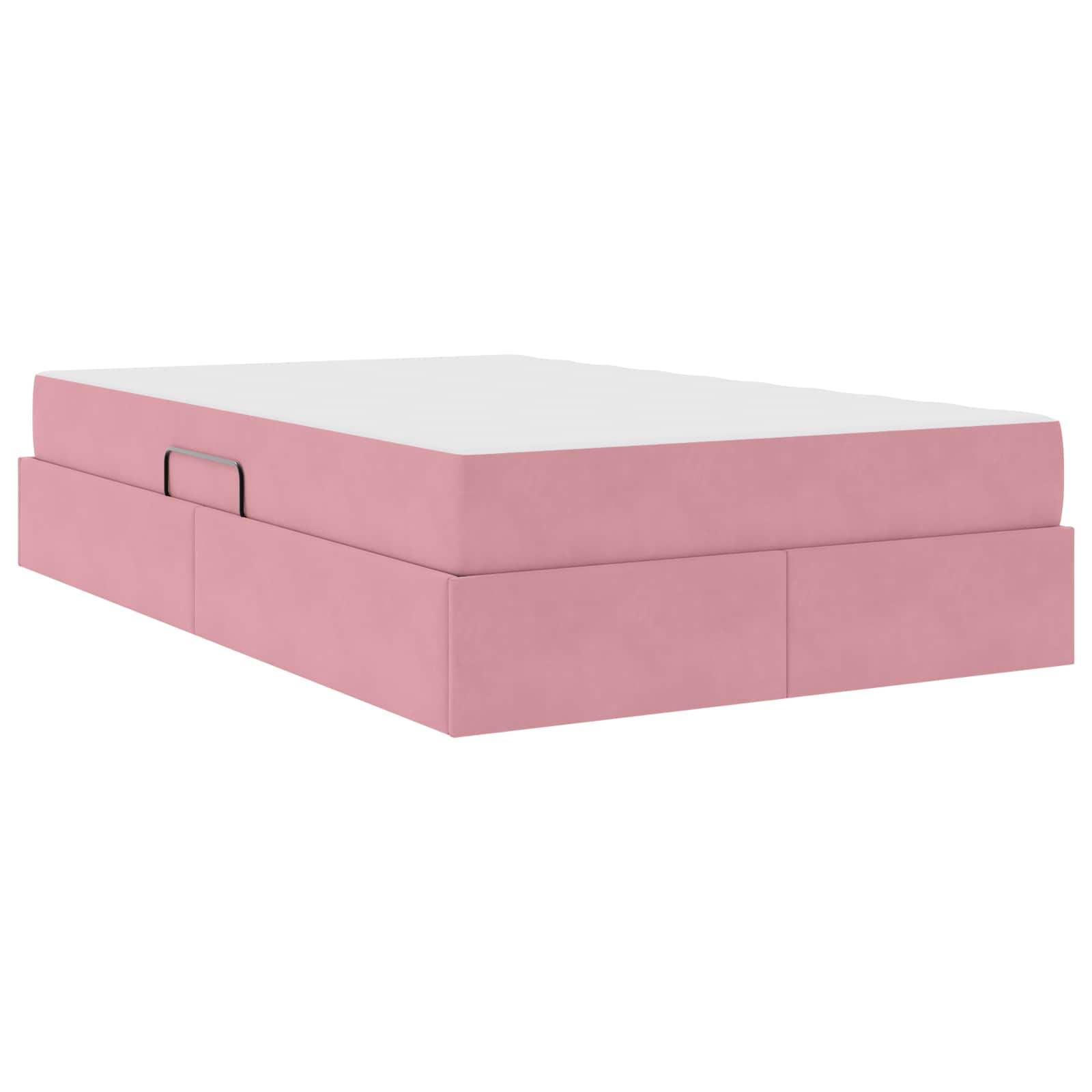 Opbergbed met matras met matras Roze 120 x 190 cm Fluweel – afbeelding 5