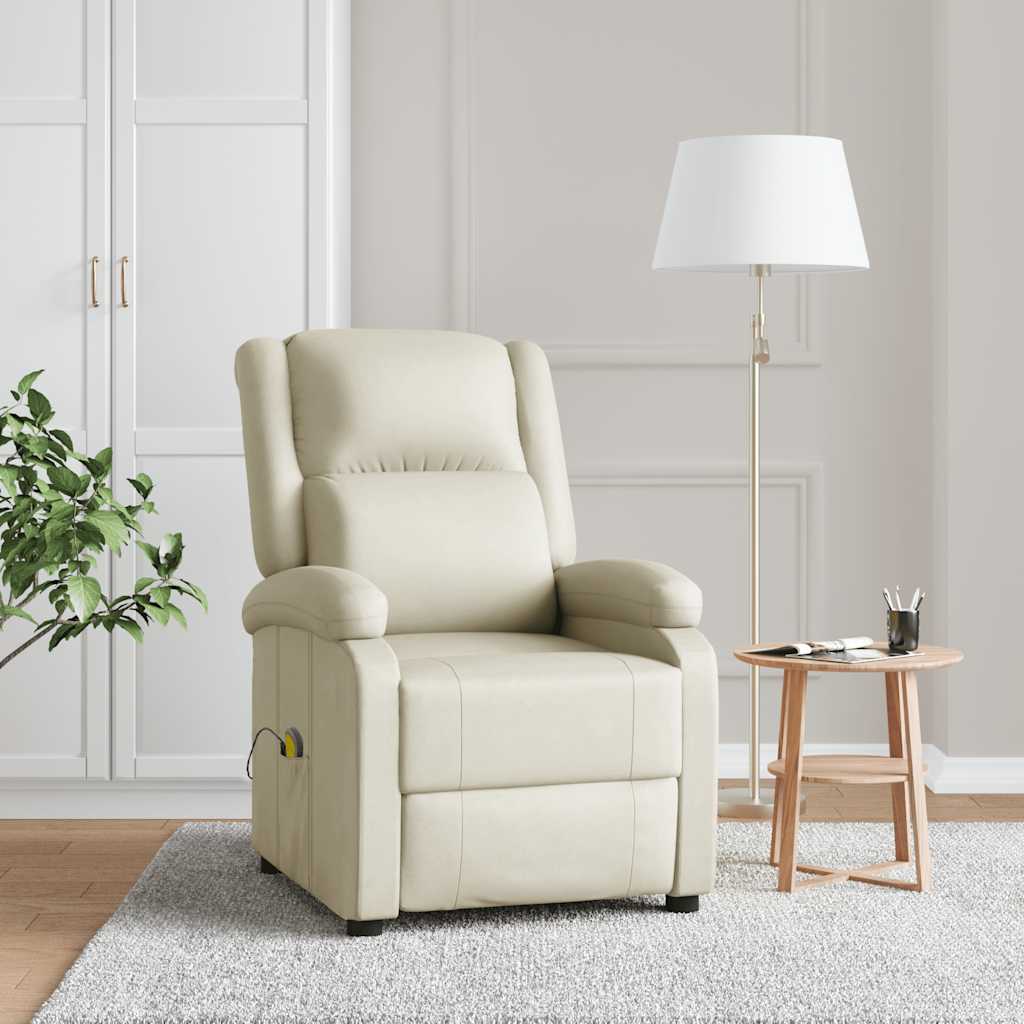 Massagestoel kunstleer crèmewit