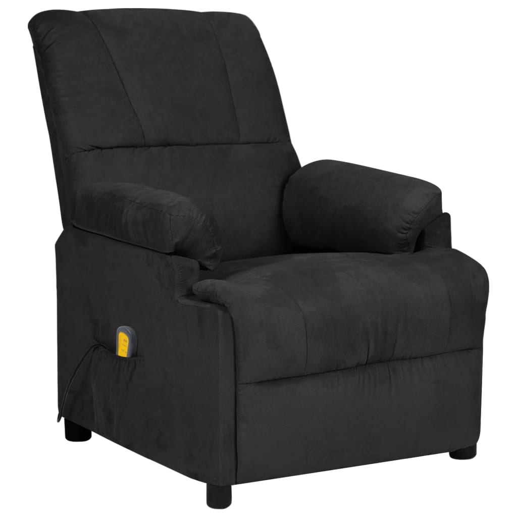 Massagestoel microvezelstof zwart – afbeelding 1