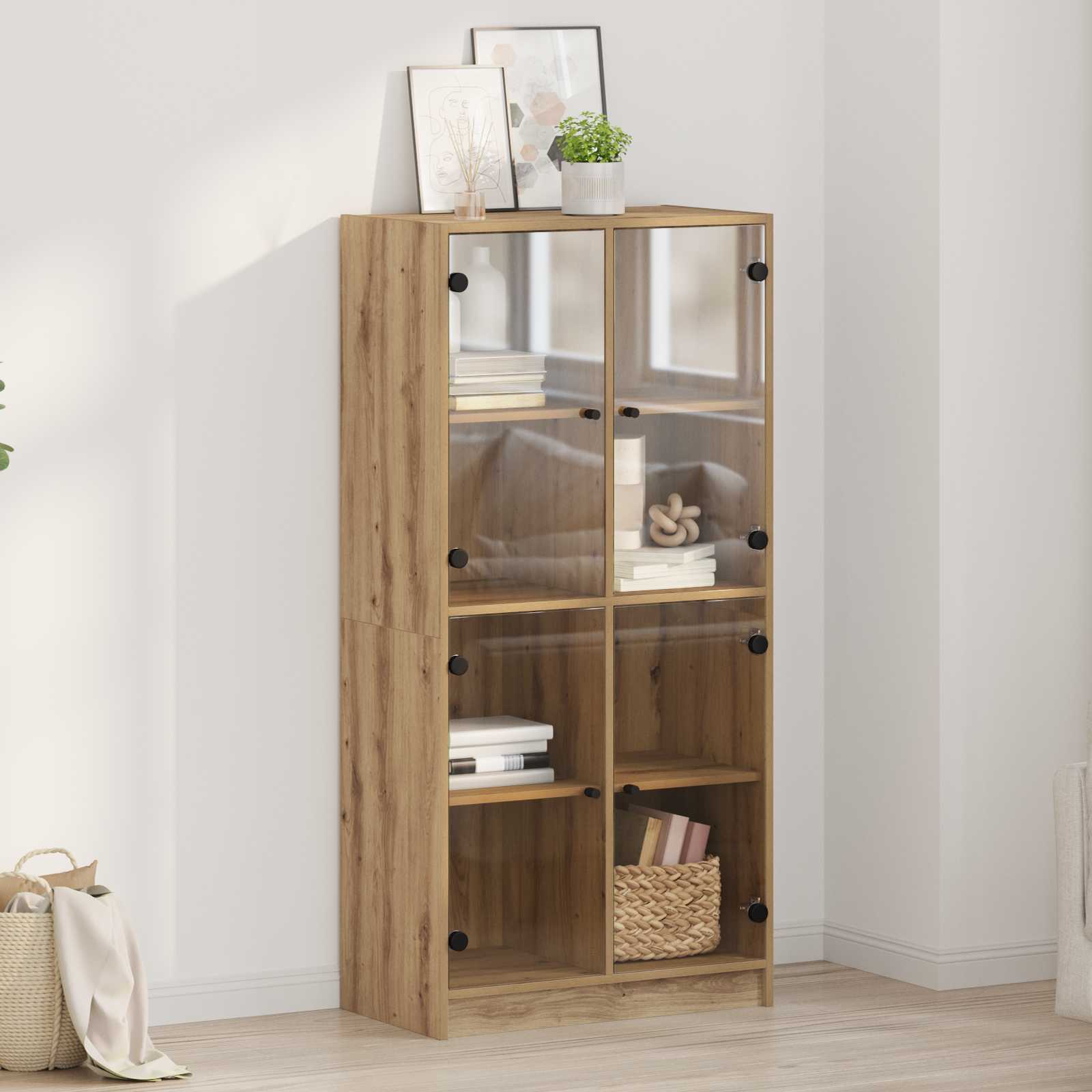 Highboard Artisan Eiken 68 x 37 x 142 cm Bewerkt hout