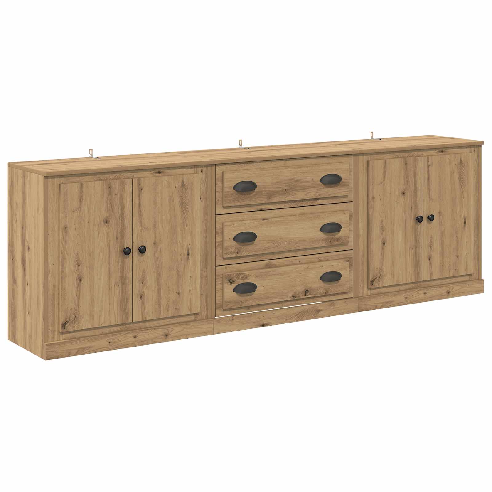 Dressoirs met lade 3 pcs Artisanaal eiken 210 x 35,5 x 67,5 cm – afbeelding 2