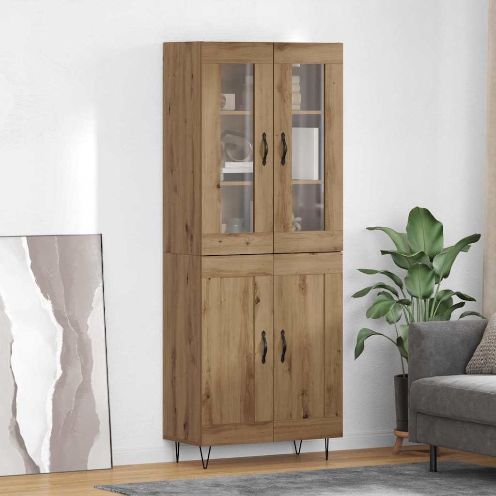Hoge kast Artisan Eiken 69,5 x 34 x 90 cm Bewerkt hout – afbeelding 1