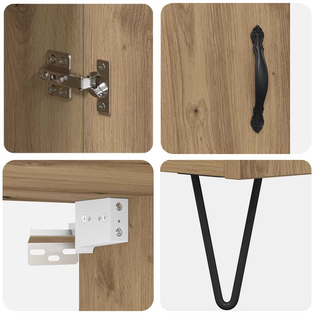 Hoge kast Artisan Eiken 69,5 x 34 x 90 cm Bewerkt hout – afbeelding 11