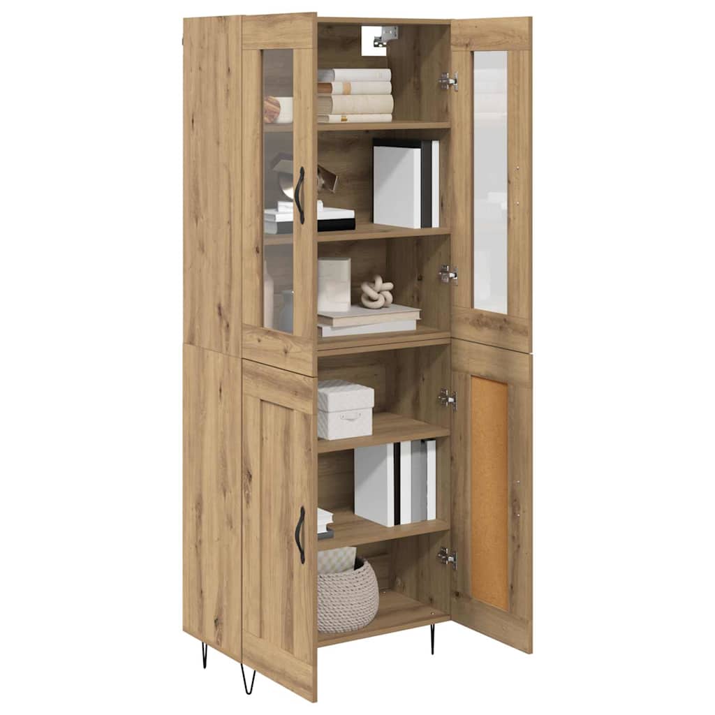 Hoge kast Artisan Eiken 69,5 x 34 x 90 cm Bewerkt hout – afbeelding 3