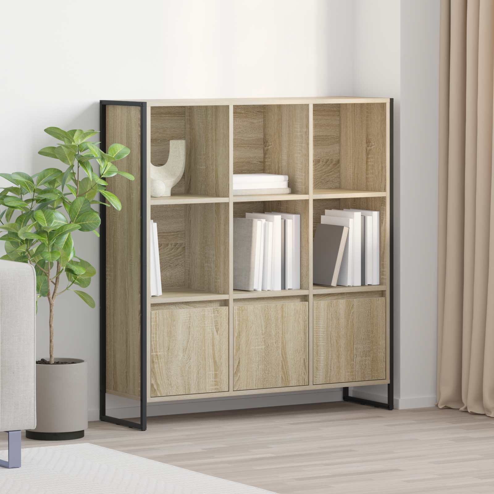 Boekenkast 2 pcs Sonoma 99,5 x 30 x 108 cm Bewerkt hout