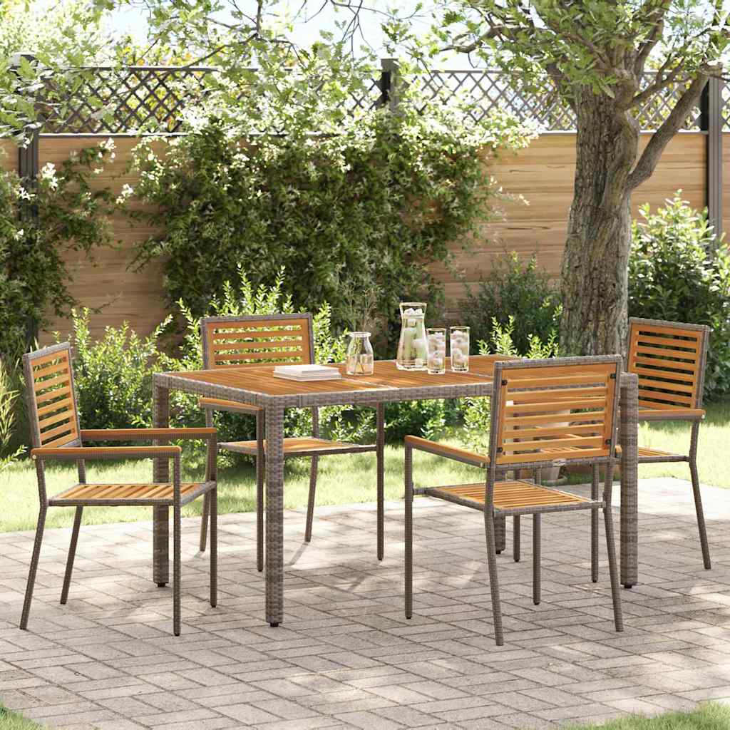 Tuinstapelstoelen 4 pcs Bruin en Grijs 54 x 56 x 90 cm