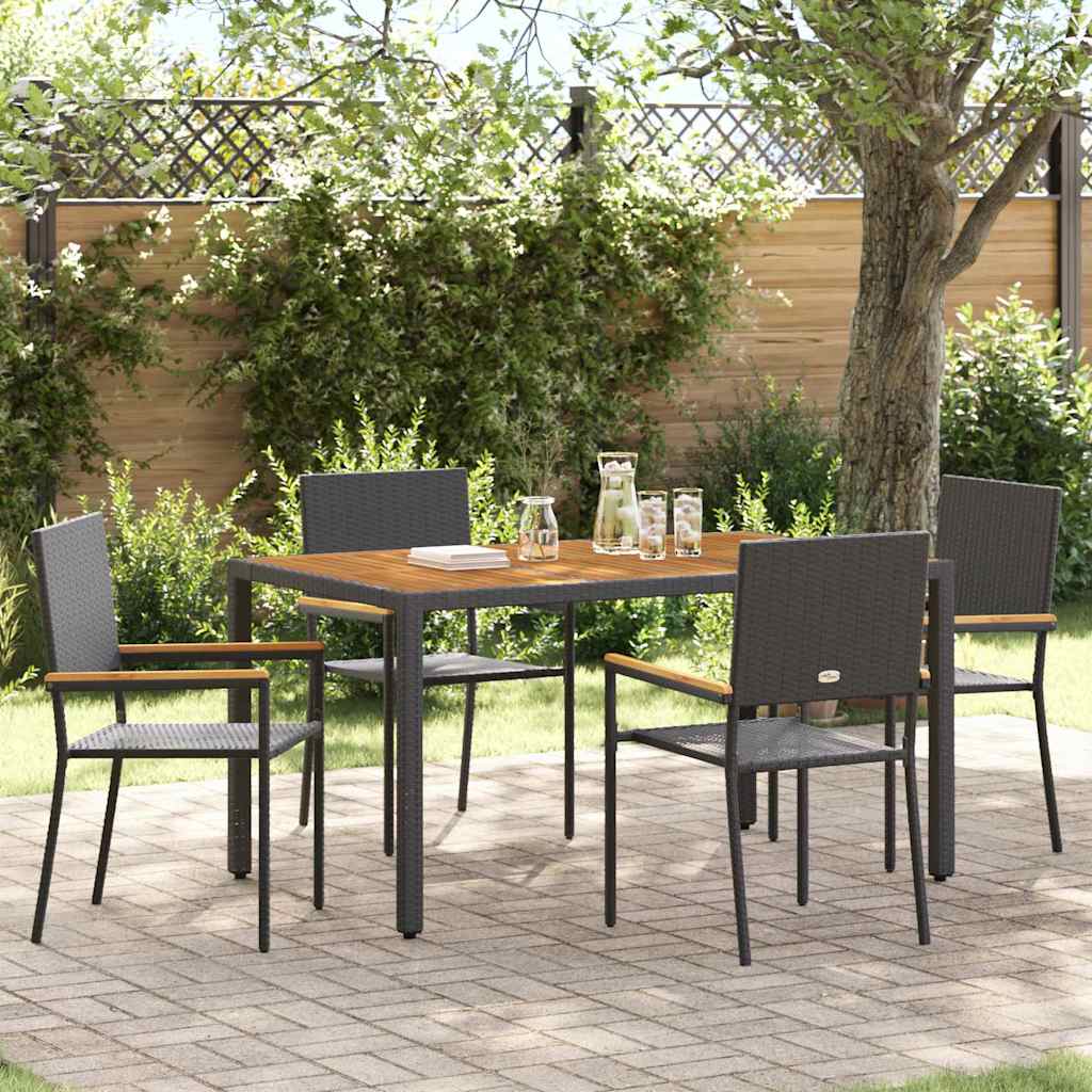 Tuinstapelstoelen 4 pcs Zwart en Bruin 54 x 56 x 90 cm