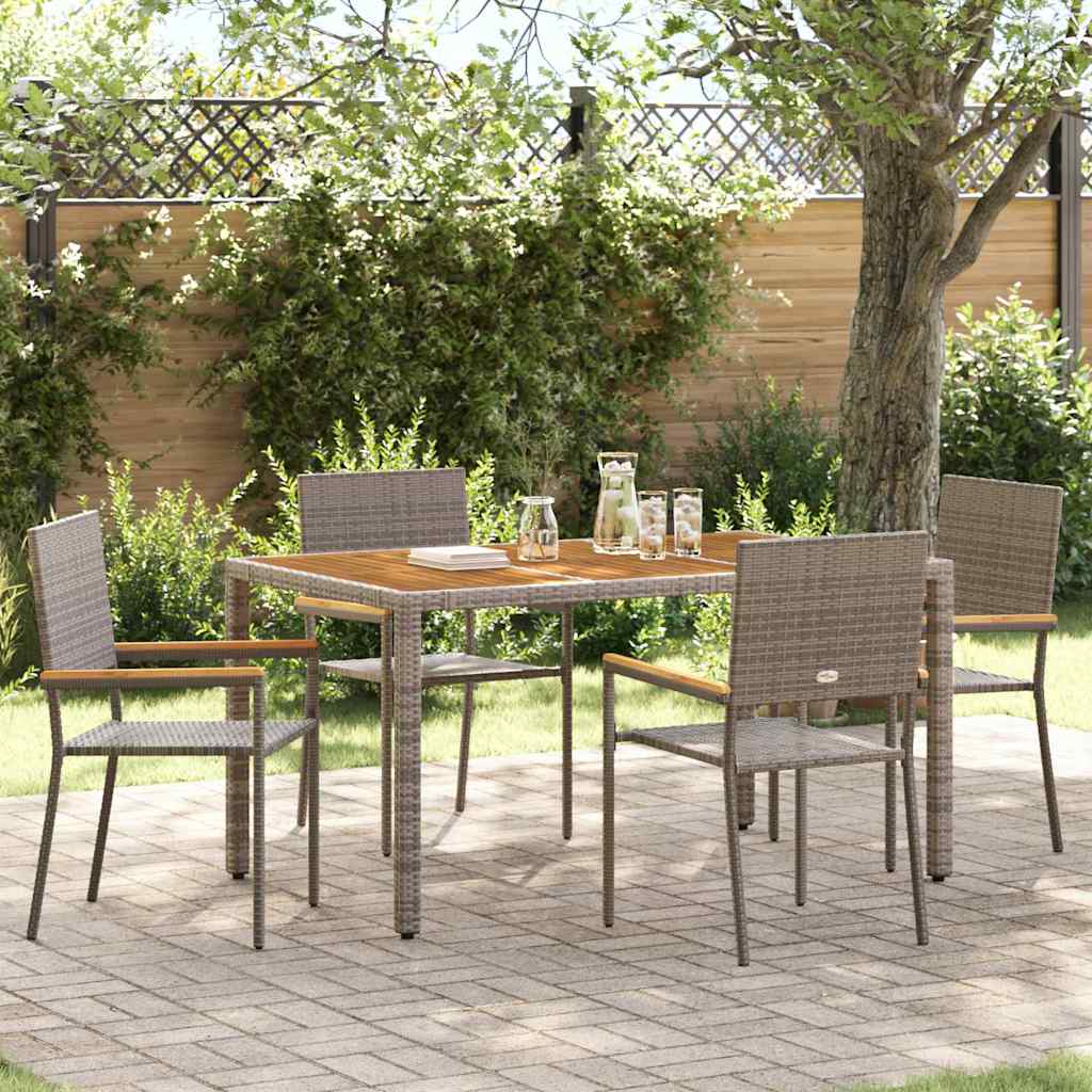 Tuinstapelstoelen 4 pcs Grijs en Bruin 54 x 56 x 90 cm – afbeelding 1