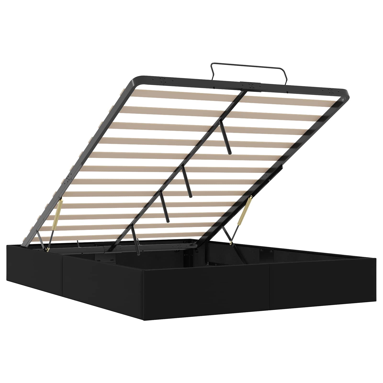 Ottoman Bedframe Zwart 153 x 203 cm Kunstleer – afbeelding 5
