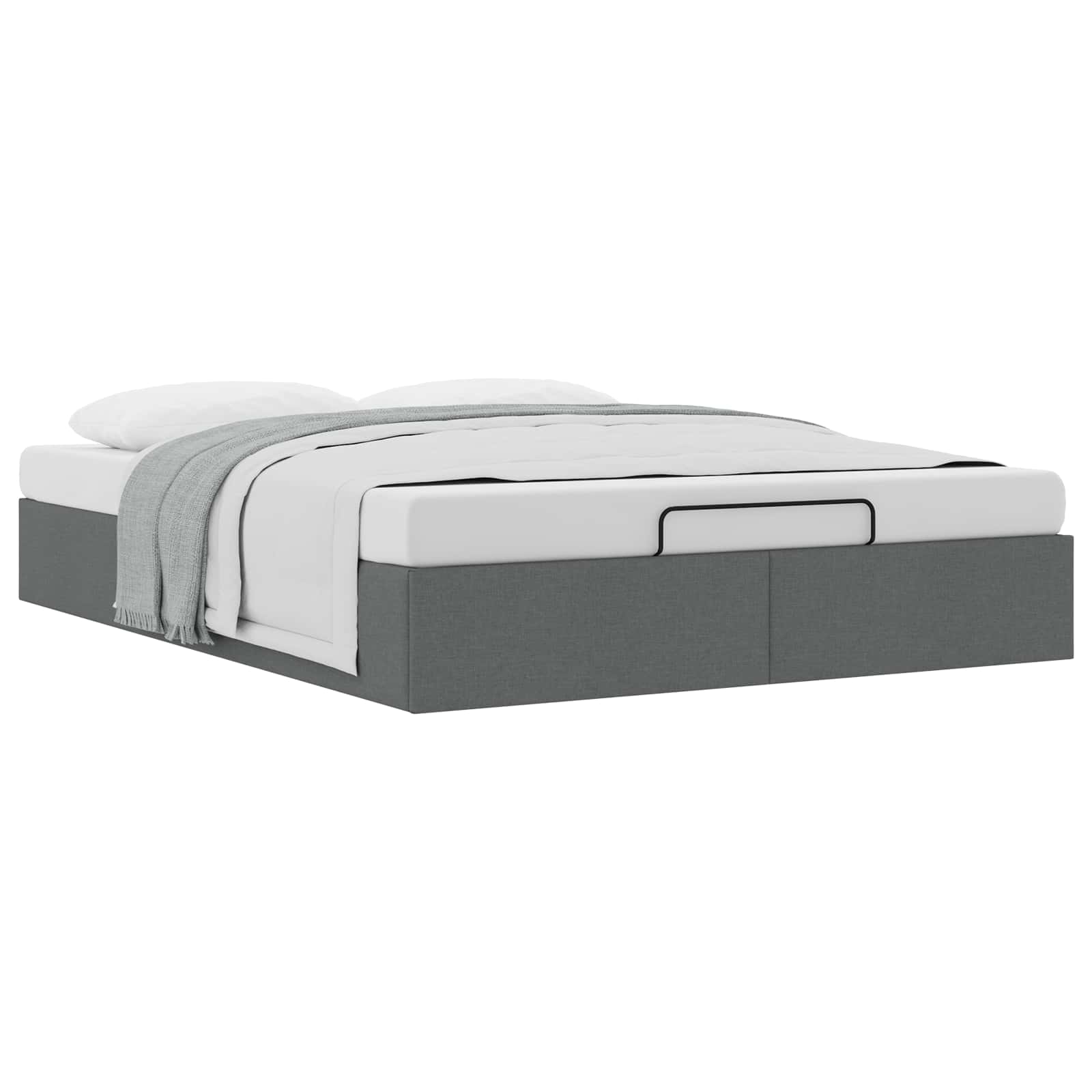 Ottoman Bedframe Donkergrijs 153 x 203 cm Stof – afbeelding 3