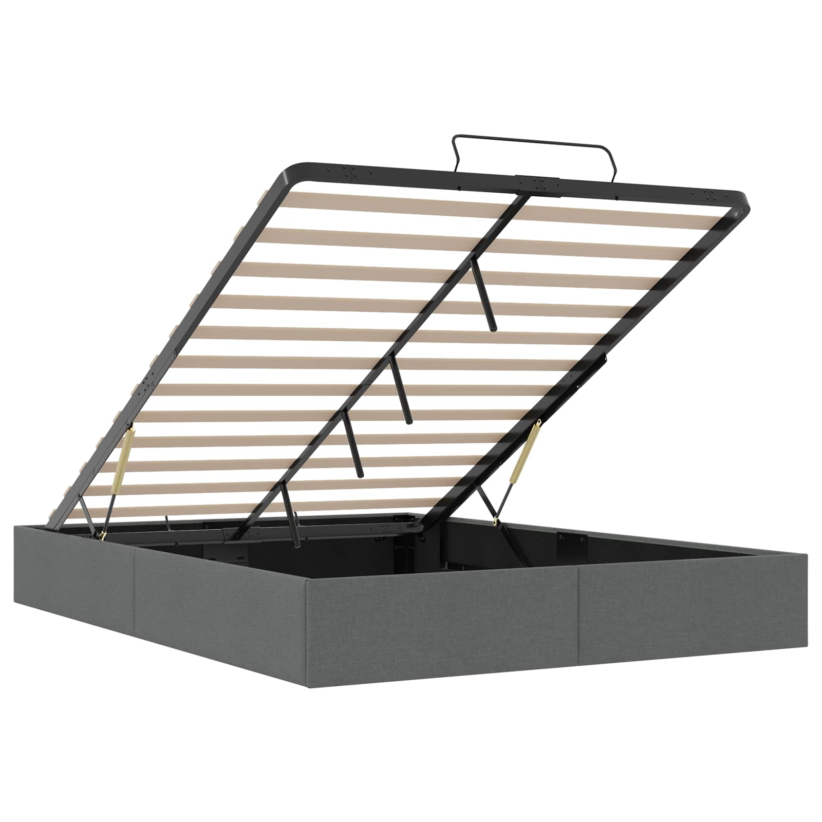 Ottoman Bedframe Donkergrijs 153 x 203 cm Stof – afbeelding 5