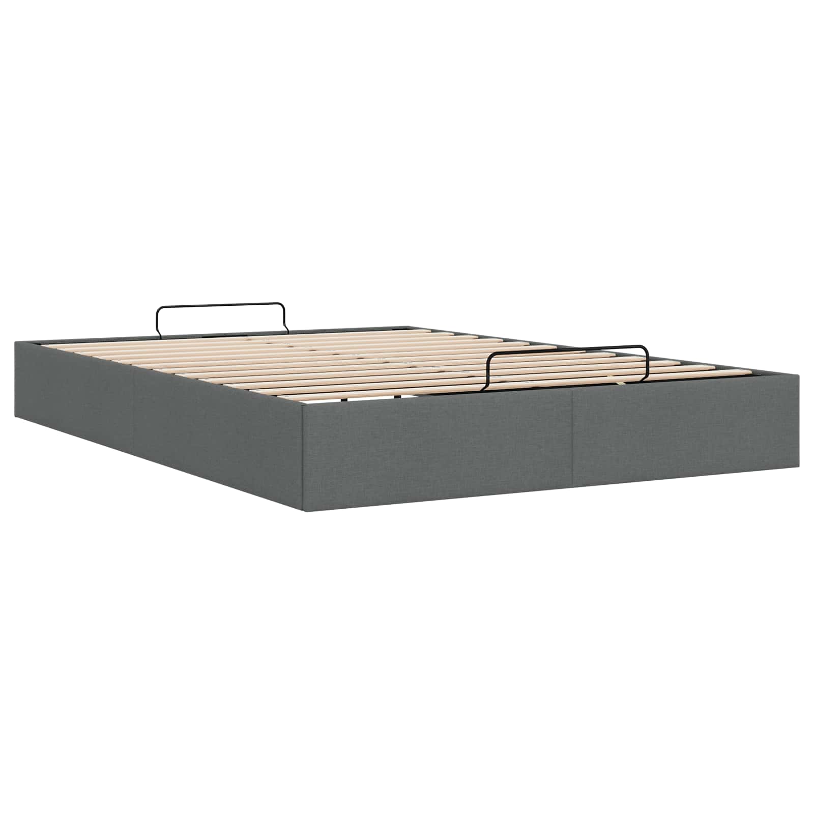 Ottoman Bedframe Donkergrijs 153 x 203 cm Stof – afbeelding 9