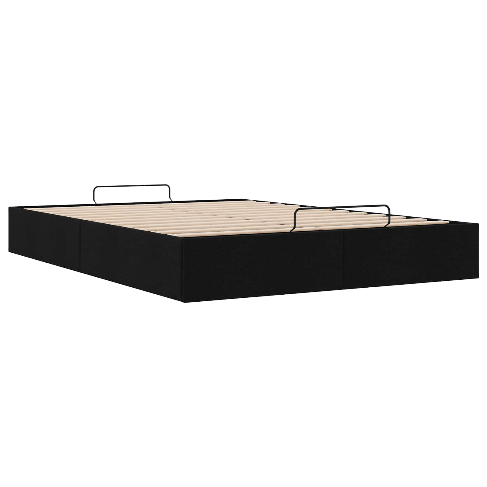 Ottoman Bedframe Zwart 153 x 203 cm Stof – afbeelding 6