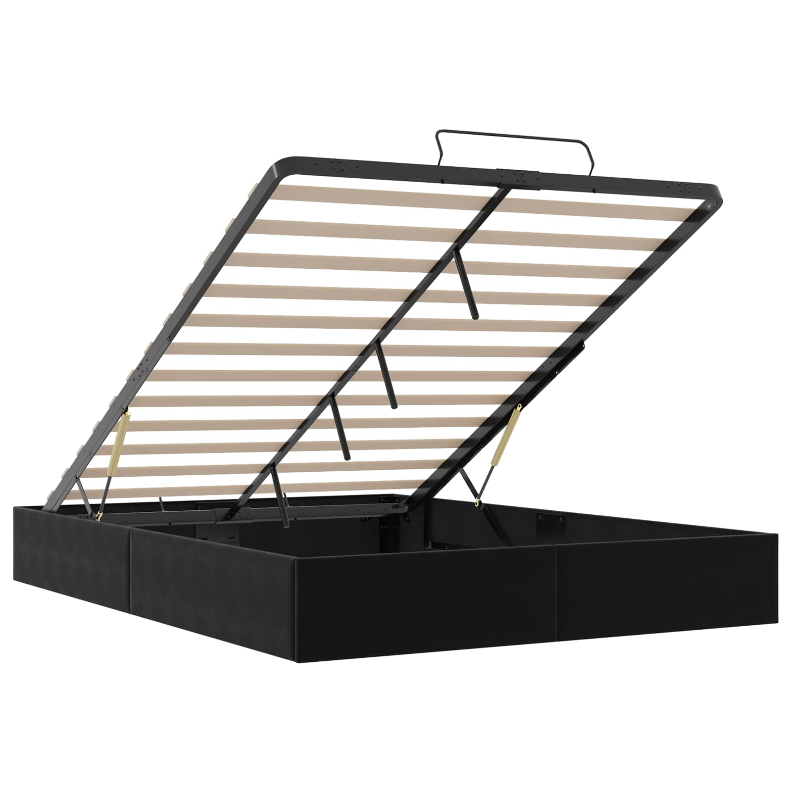 Ottoman Bedframe Zwart 153 x 203 cm Fluweel – afbeelding 5