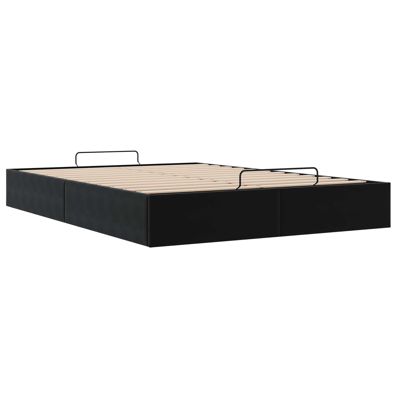 Ottoman Bedframe Zwart 153 x 203 cm Fluweel – afbeelding 6