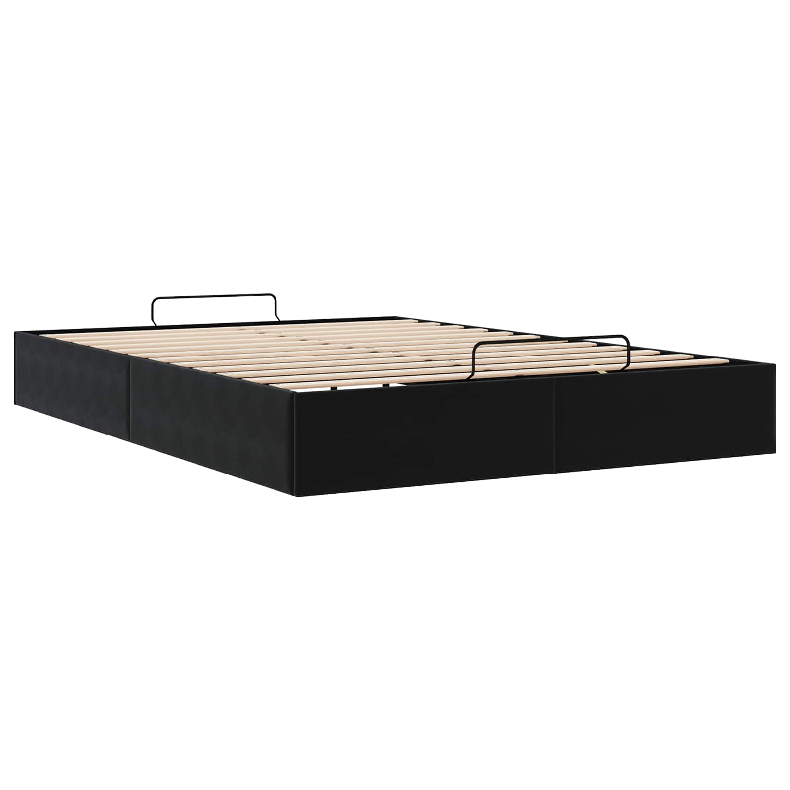 Ottoman Bedframe Zwart 153 x 203 cm Fluweel – afbeelding 9