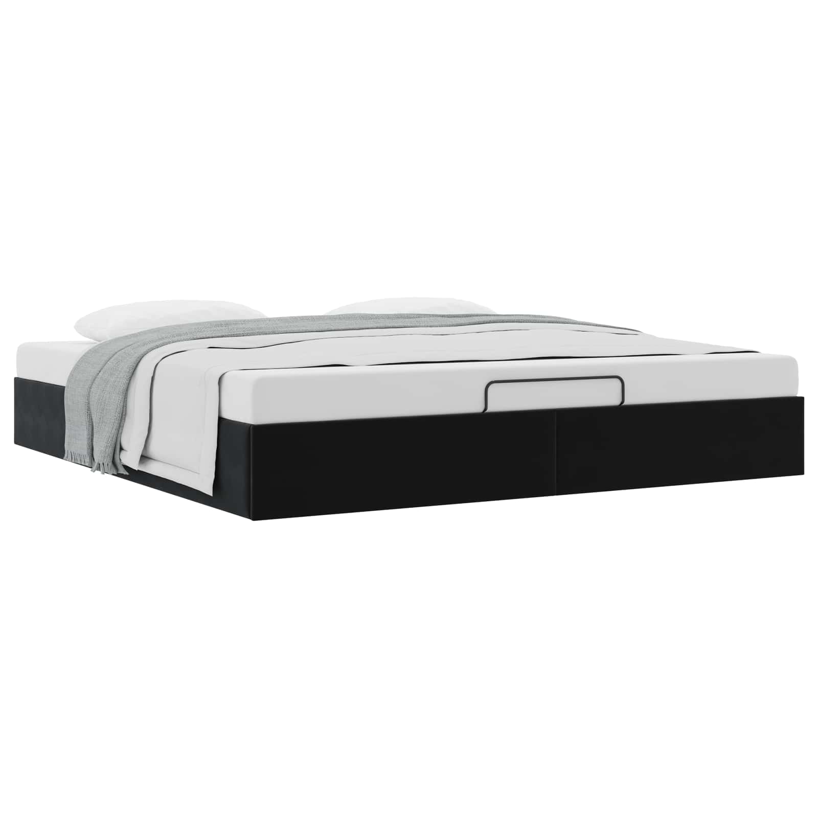 Ottoman Bedframe Zwart King size Fluweel – afbeelding 3