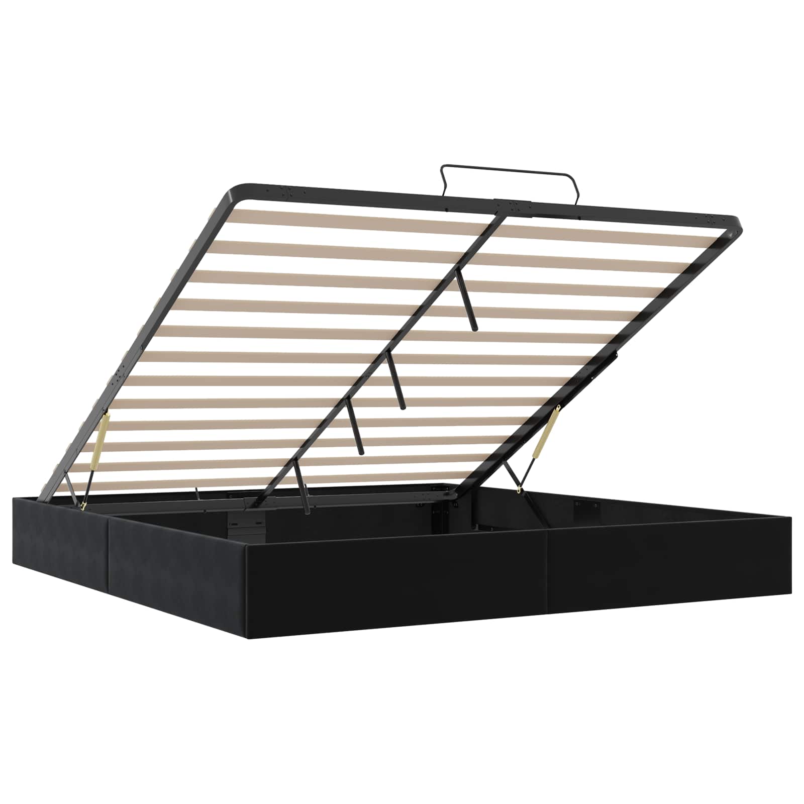 Ottoman Bedframe Zwart King size Fluweel – afbeelding 5