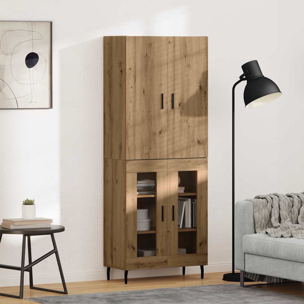 Hoge kast 2 pcs Oud Hout 69,5 x 34 x 180 cm Bewerkt hout