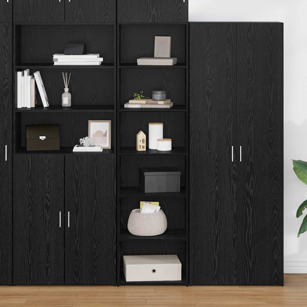 Kast Zwart Eiken 50 x 41 x 185 cm Bewerkt hout – afbeelding 1