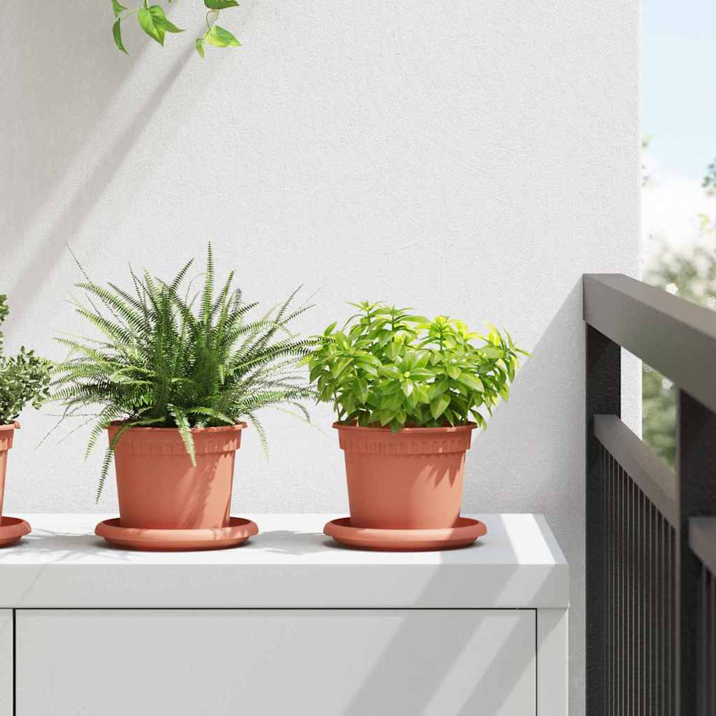 Plantenpotten 6 pcs Baksteenrood Ø 12,5 x 10 cm Kunststof