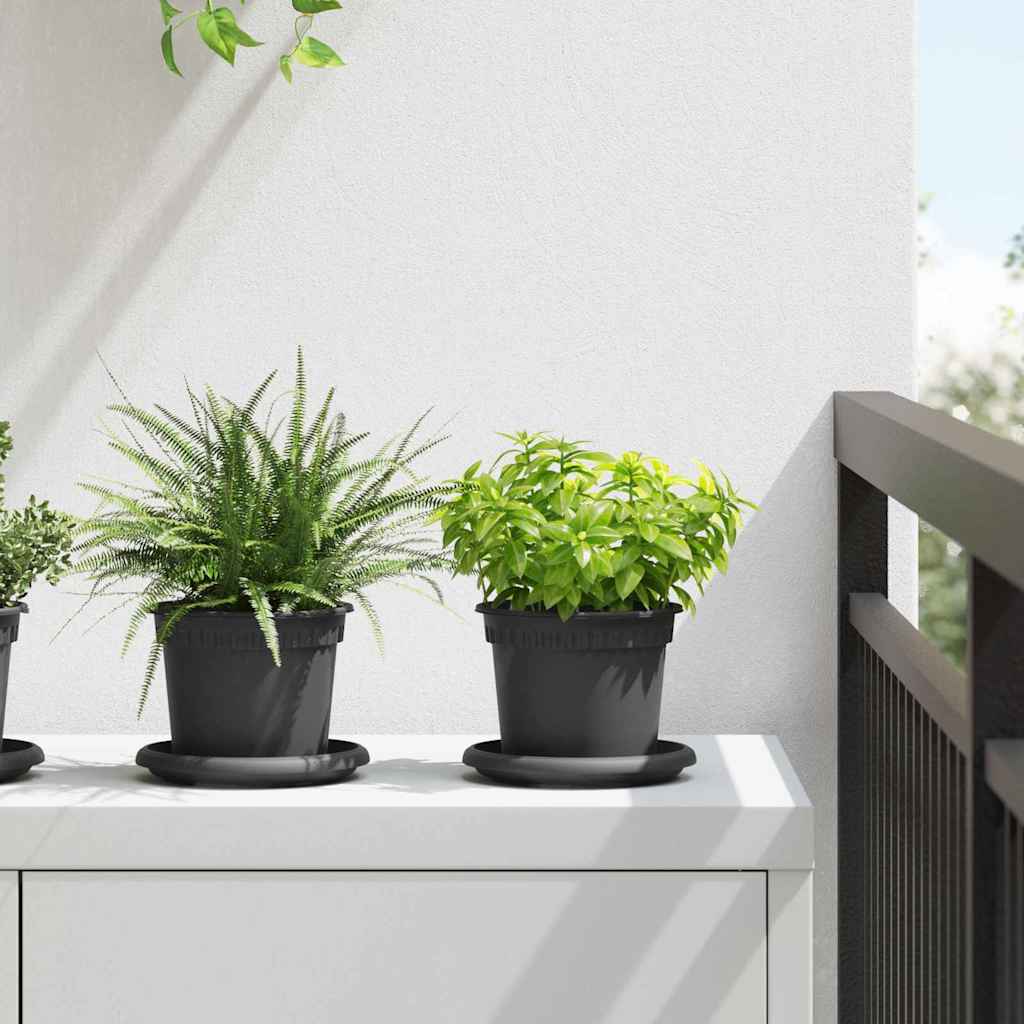 Plantenpotten 6 pcs Zwart Ø 12,5 x 10 cm Kunststof
