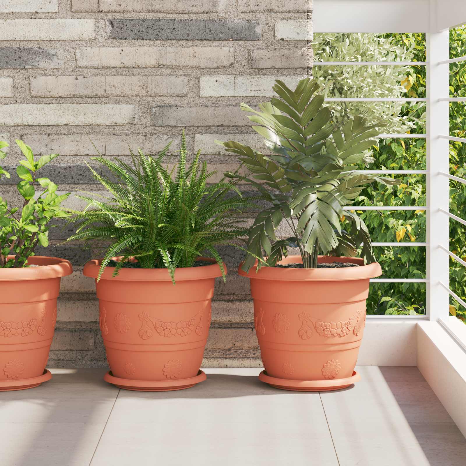 Plantenpotten 24 pcs Baksteenrood Ø 30 x 25 cm Kunststof