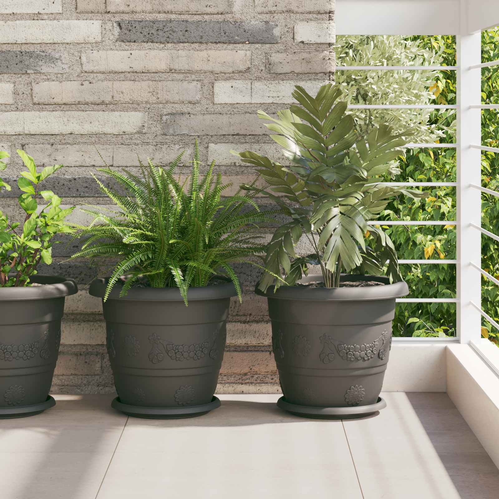Plantenpotten 24 pcs Zwart Ø 30 x 25 cm Kunststof