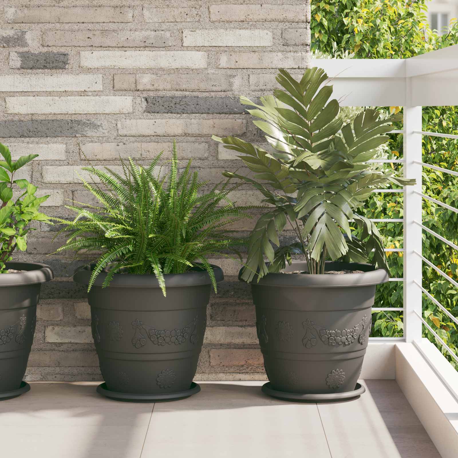 Plantenpotten 24 pcs Zwart Ø 39 x 32 cm Kunststof